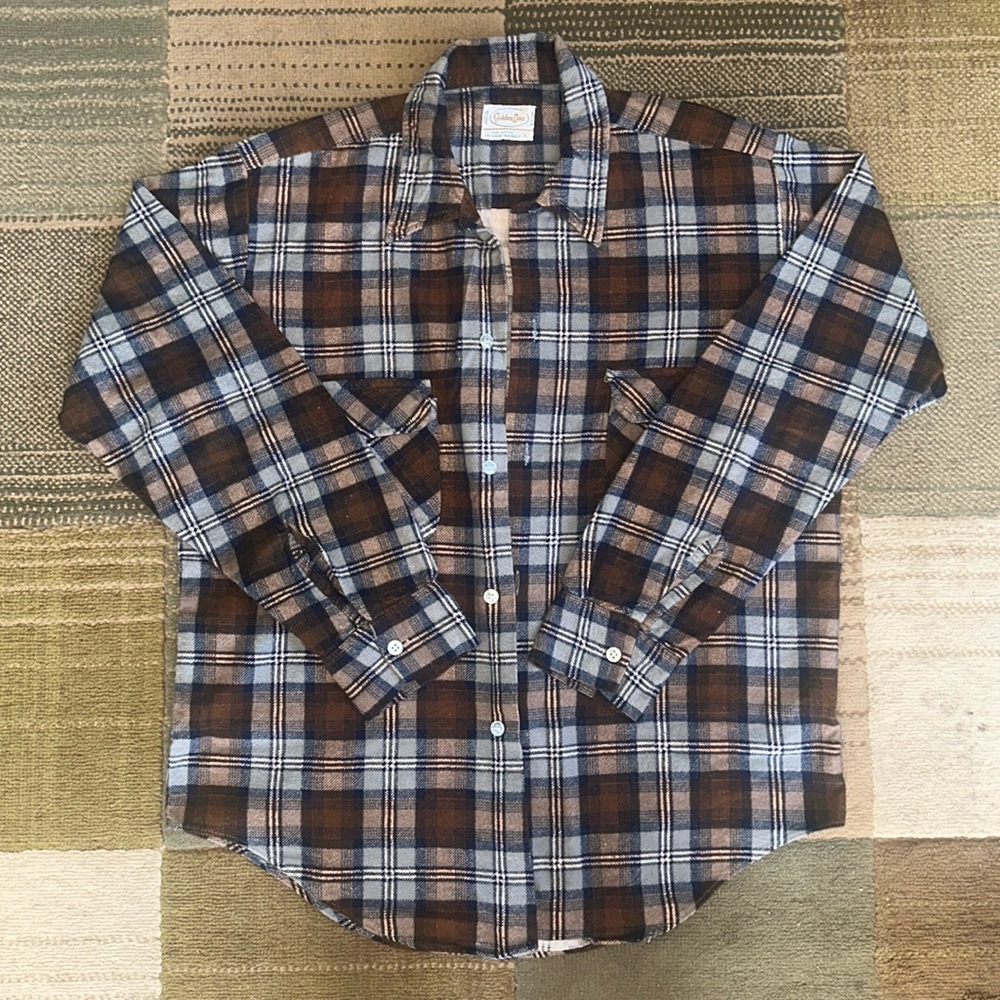 Vintage 70s Golden Line 100% Cotton Flannel